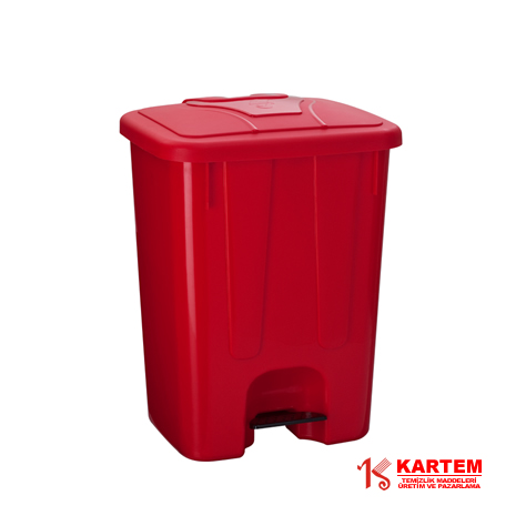 Köşeli Pedallı Çöp Kovası Gri | KAR-101KAR-101-01 Kırmızı